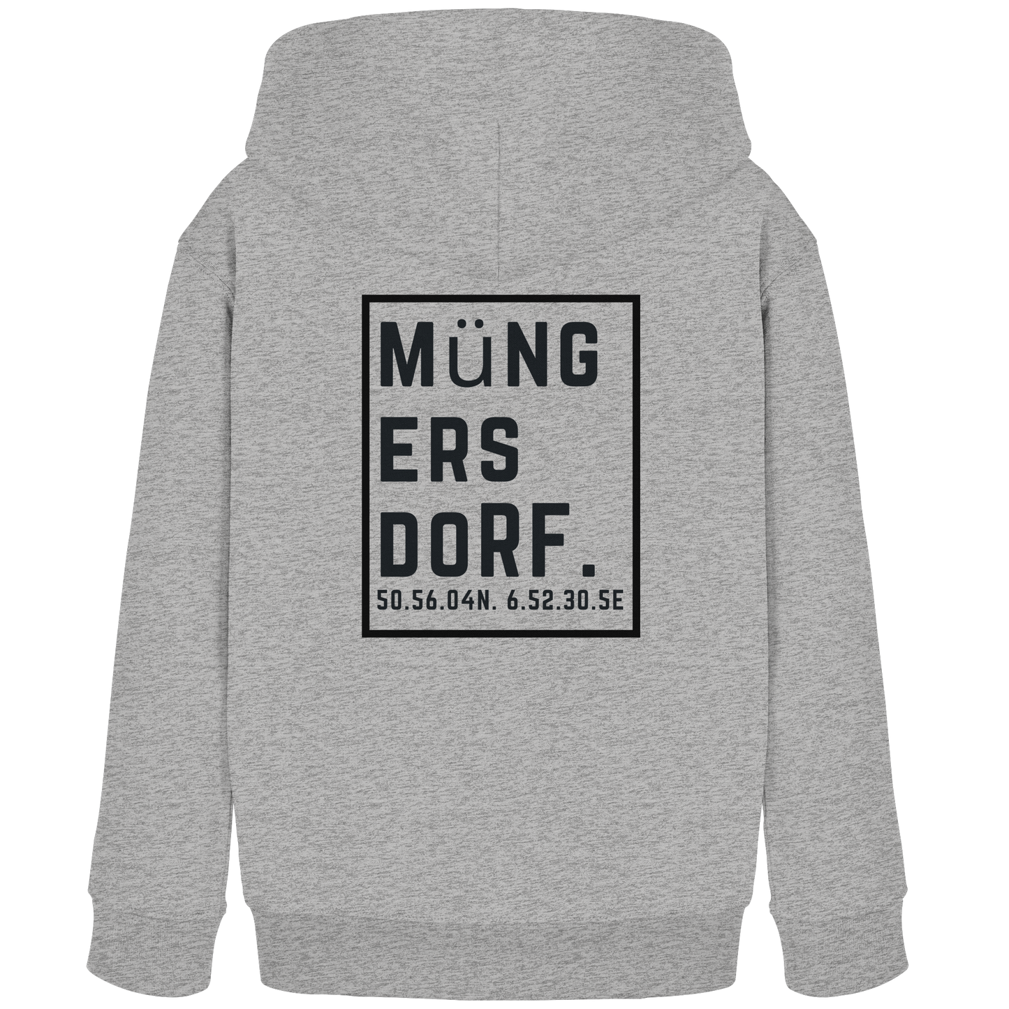 Müngersdorf Koordinaten (großer Druck auf dem Rücken) - Kids Organic Hoodie