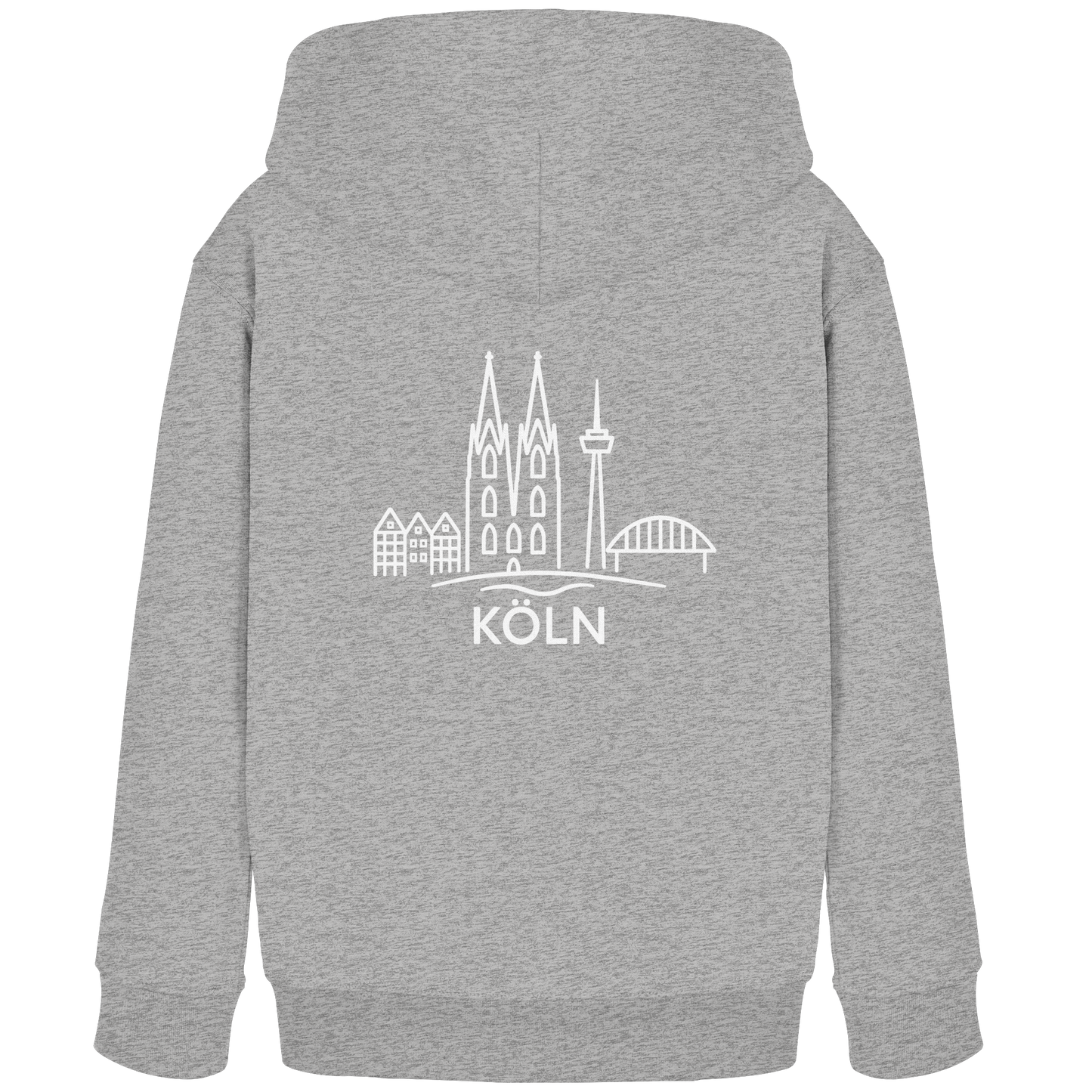 Köln Skyline (großer Druck auf dem Rücken) - Kids Organic Hoodie
