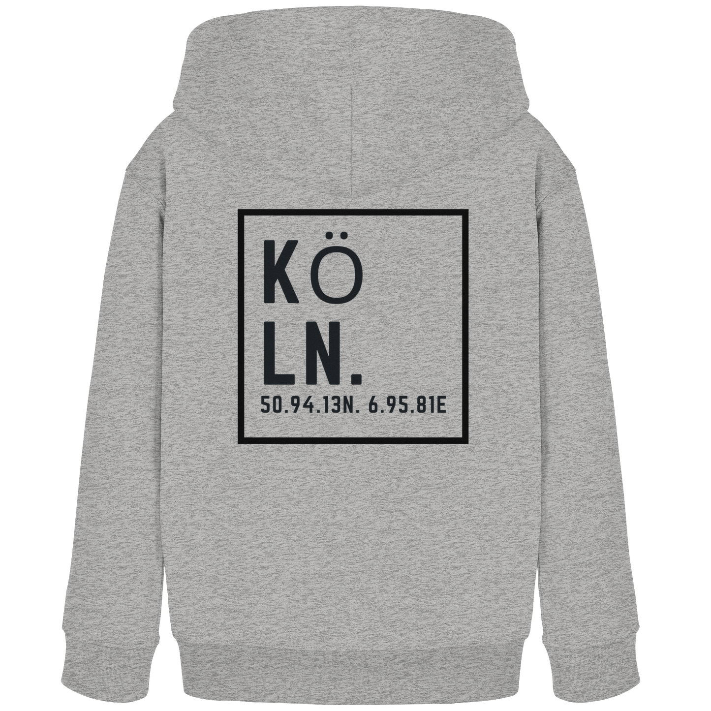 Köln Koordinaten (großer Druck auf dem Rücken) - Kids Organic Hoodie