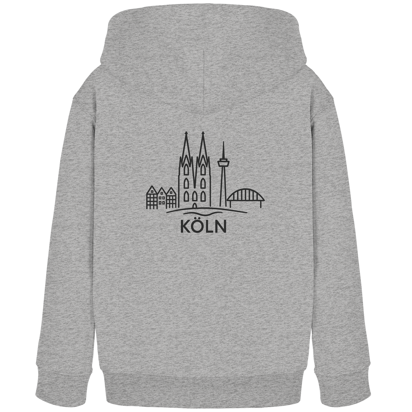 Köln Skyline (großer Druck auf dem Rücken) - Kids Organic Hoodie