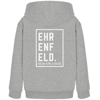 Ehrenfeld Koordinaten (großer Druck auf dem Rücken) - Kids Organic Hoodie