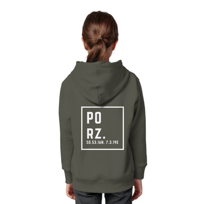 Porz Koordinaten (großer Druck Rücken) - Kids Organic Hoodie