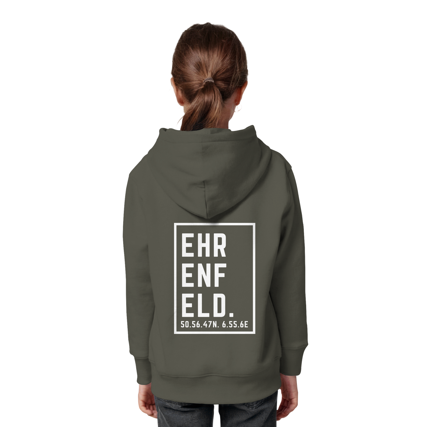Ehrenfeld Koordinaten (großer Druck auf dem Rücken) - Kids Organic Hoodie
