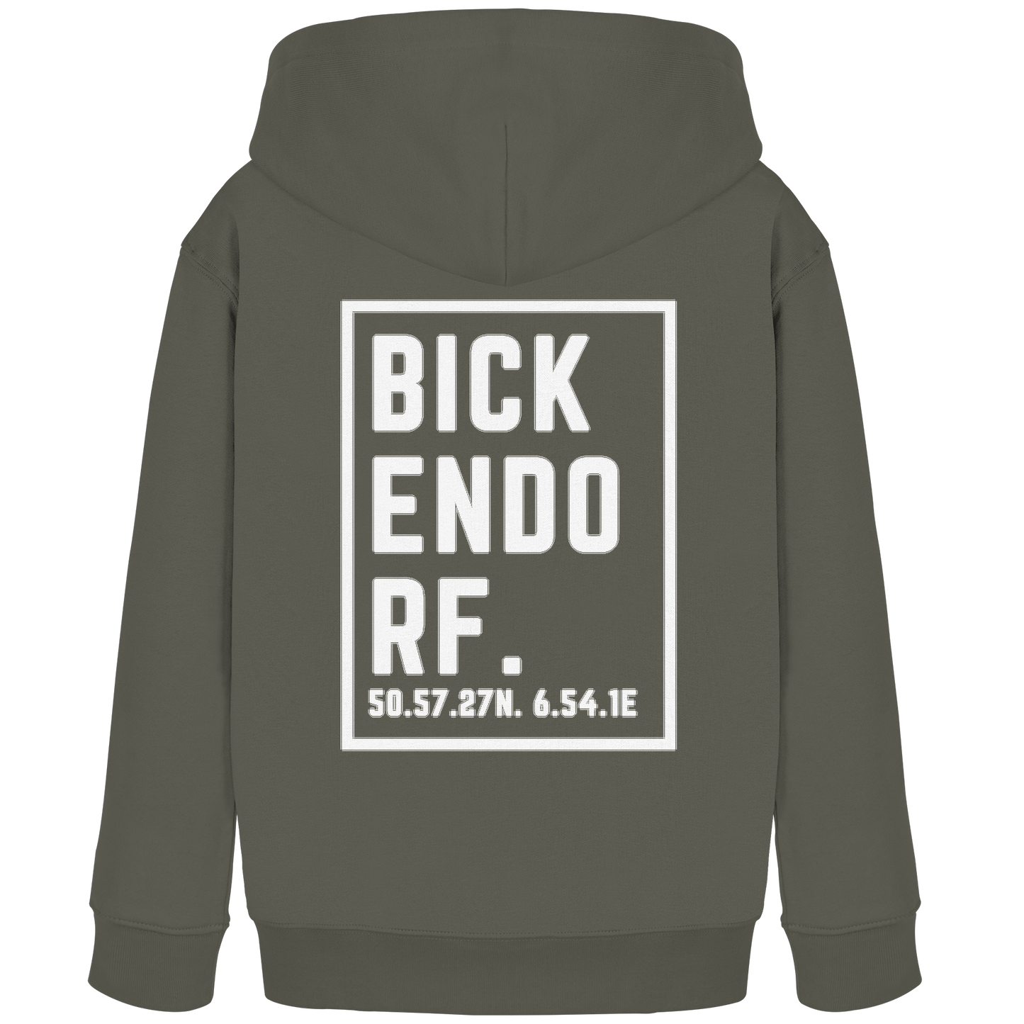 Bickendorf Koordinaten (großer Druck auf dem Rücken) - Kids Organic Hoodie