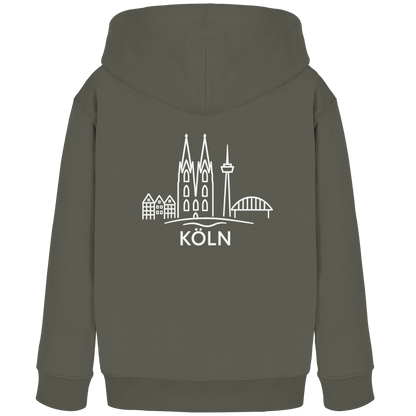 Köln Skyline (großer Druck auf dem Rücken) - Kids Organic Hoodie