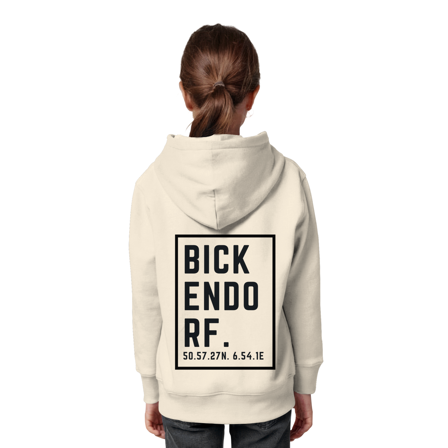 Bickendorf Koordinaten (großer Druck auf dem Rücken) - Kids Organic Hoodie