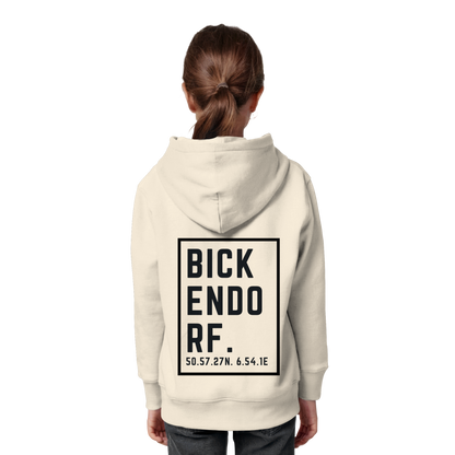 Bickendorf Koordinaten (großer Druck auf dem Rücken) - Kids Organic Hoodie