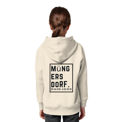Müngersdorf Koordinaten (großer Druck auf dem Rücken) - Kids Organic Hoodie