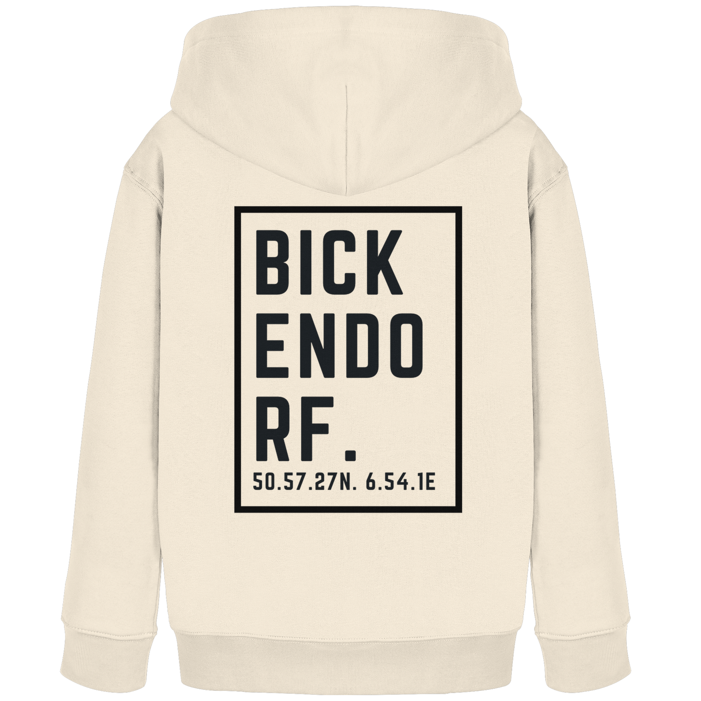 Bickendorf Koordinaten (großer Druck auf dem Rücken) - Kids Organic Hoodie