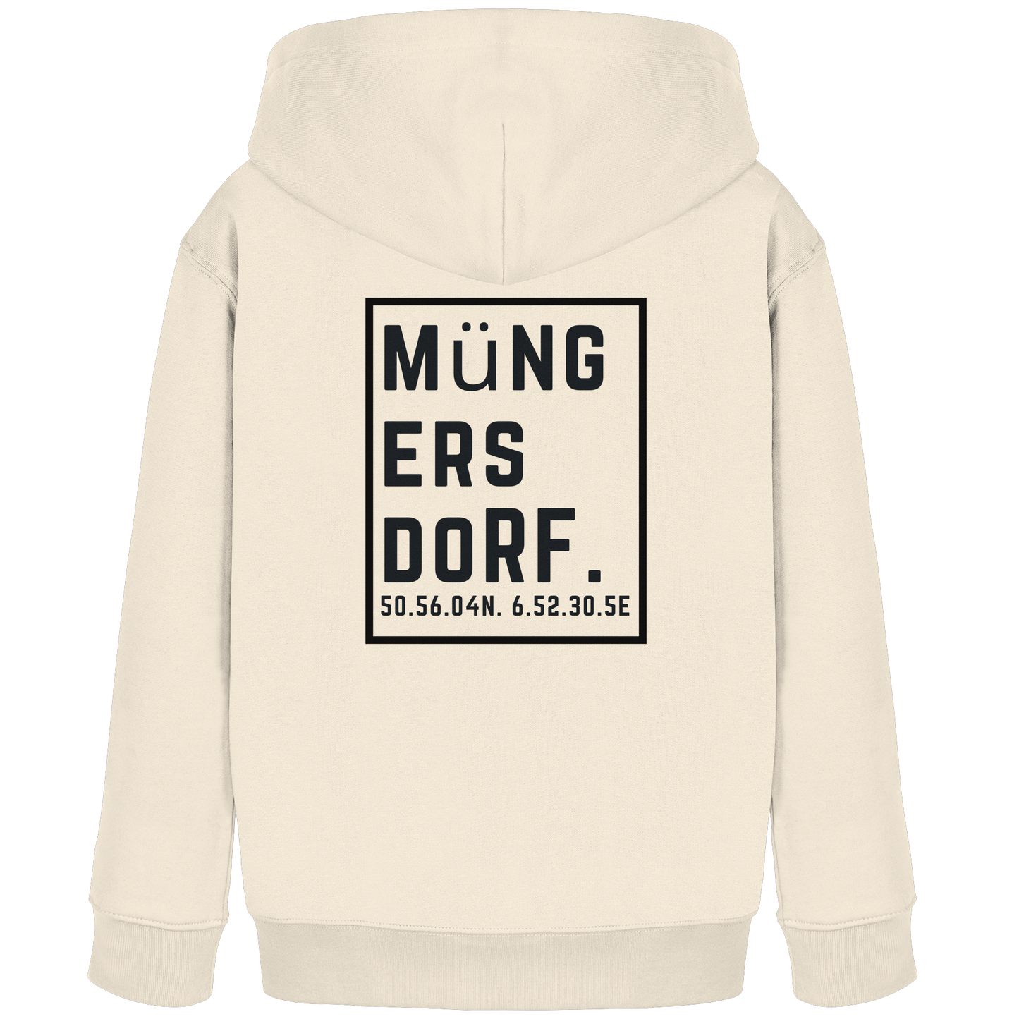 Müngersdorf Koordinaten (großer Druck auf dem Rücken) - Kids Organic Hoodie
