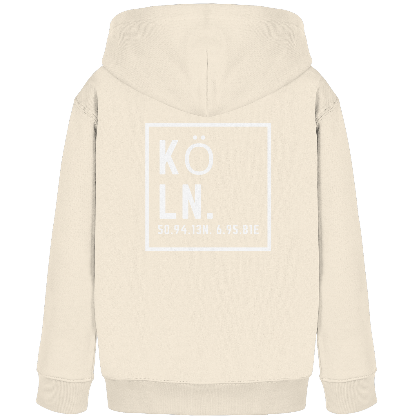 Köln Koordinaten (großer Druck auf dem Rücken) - Kids Organic Hoodie