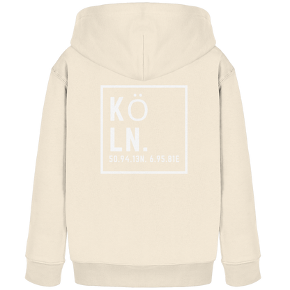 Köln Koordinaten (großer Druck auf dem Rücken) - Kids Organic Hoodie