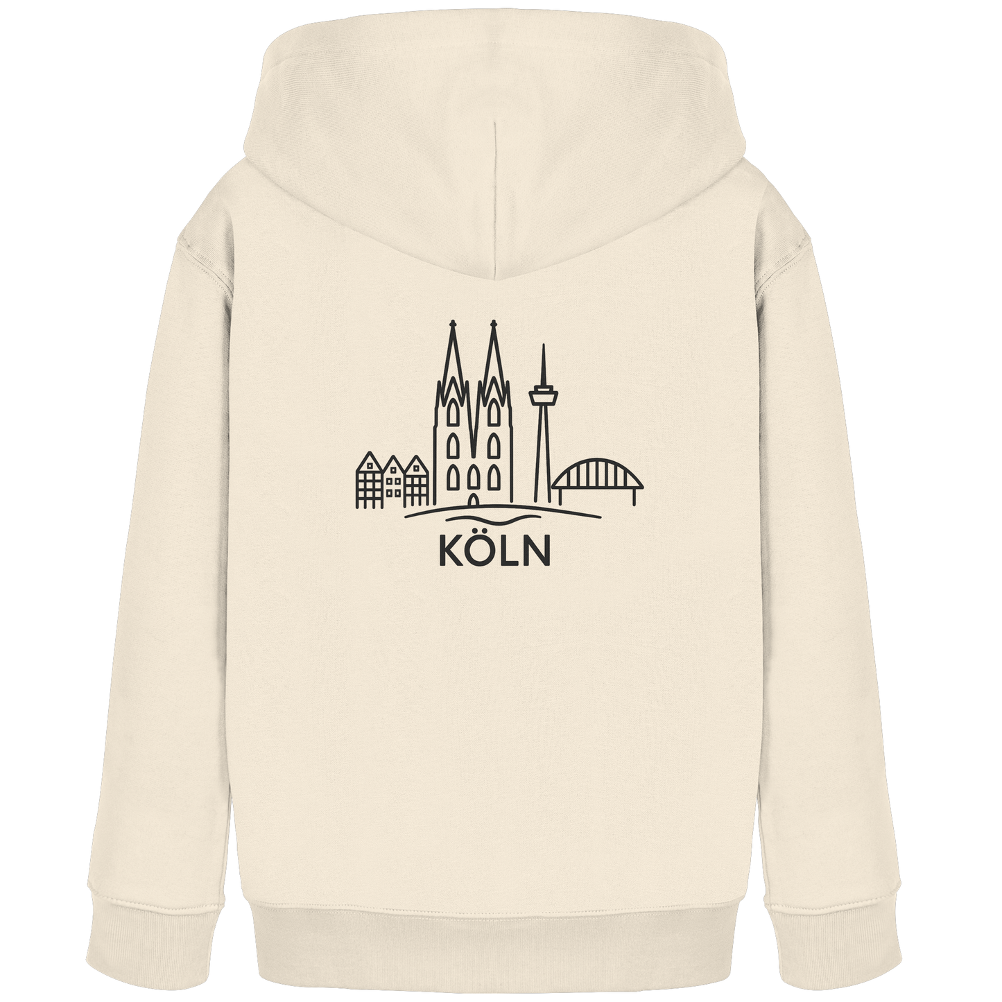 Köln Skyline (großer Druck auf dem Rücken) - Kids Organic Hoodie