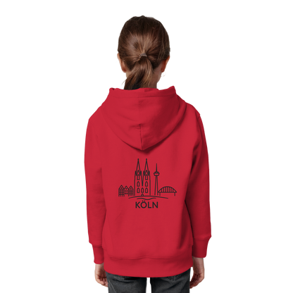 Köln Skyline (großer Druck auf dem Rücken) - Kids Organic Hoodie