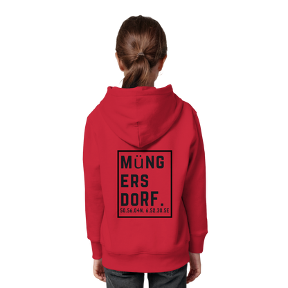Müngersdorf Koordinaten (großer Druck auf dem Rücken) - Kids Organic Hoodie