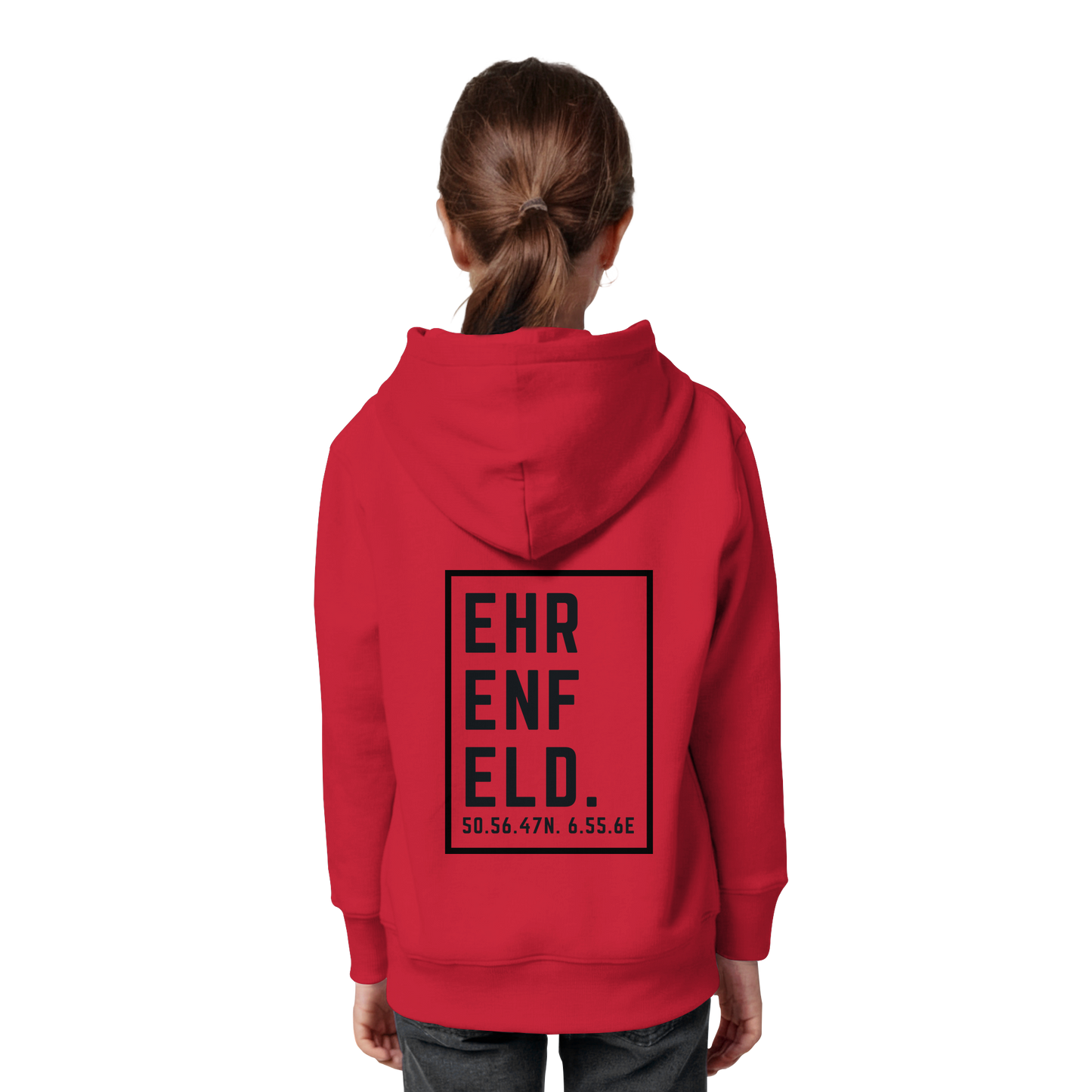 Ehrenfeld Koordinaten (großer Druck auf dem Rücken) - Kids Organic Hoodie