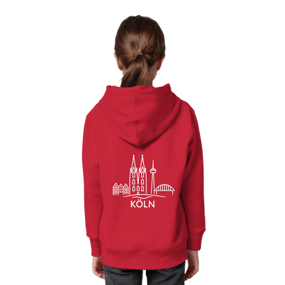 Köln Skyline (großer Druck auf dem Rücken) - Kids Organic Hoodie