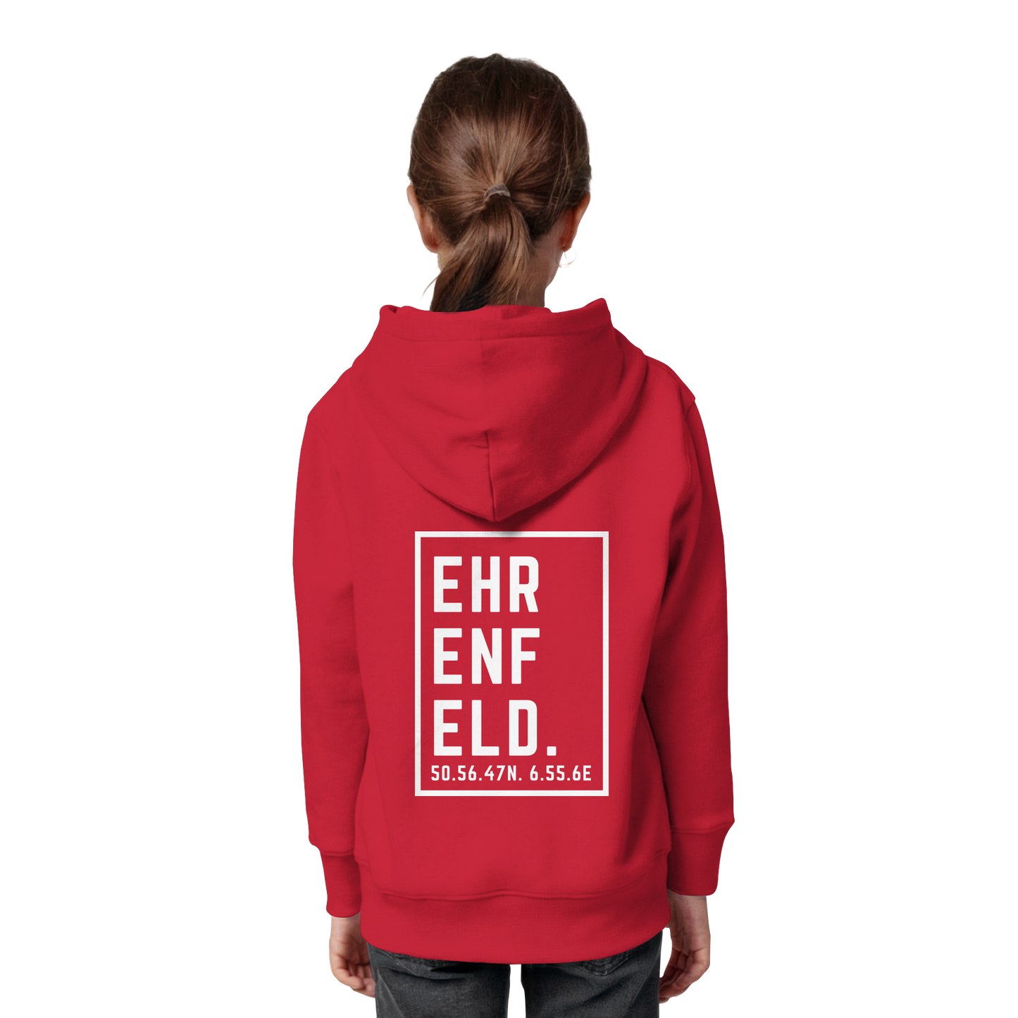 Ehrenfeld Koordinaten (großer Druck auf dem Rücken) - Kids Organic Hoodie