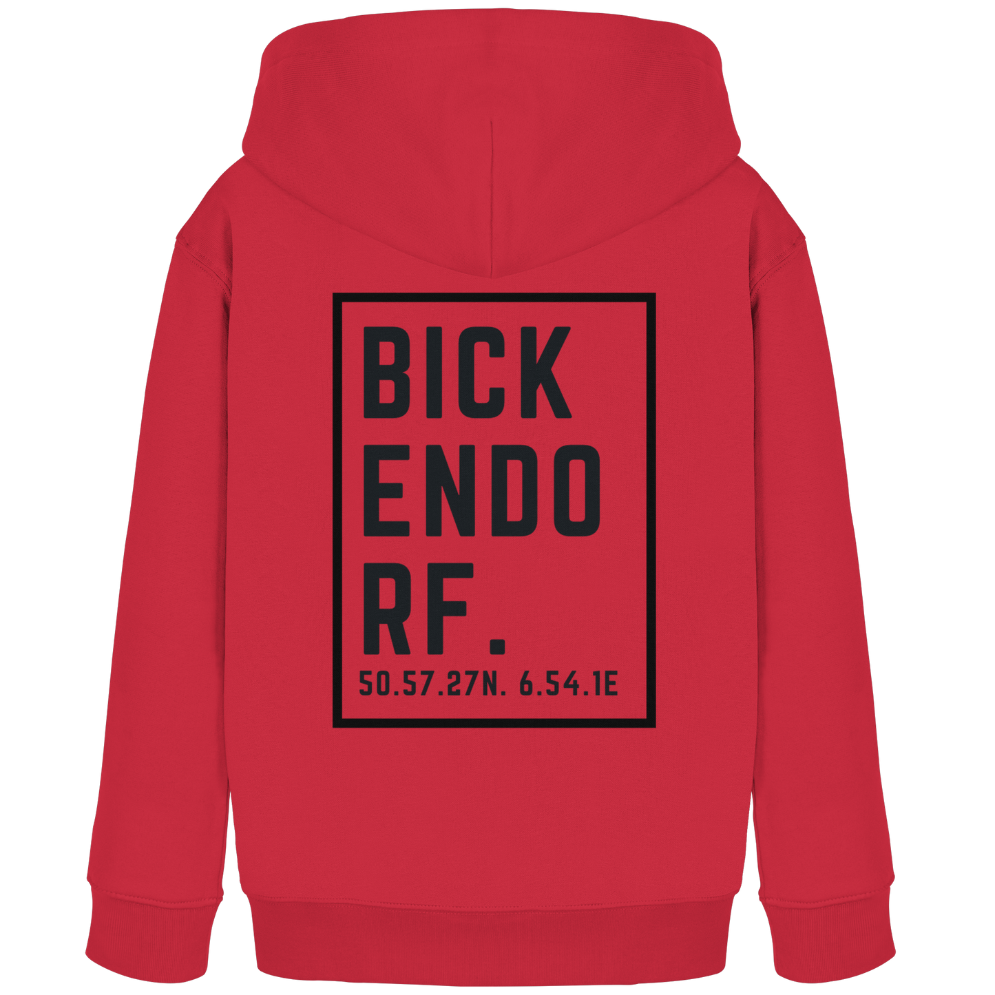 Bickendorf Koordinaten (großer Druck auf dem Rücken) - Kids Organic Hoodie