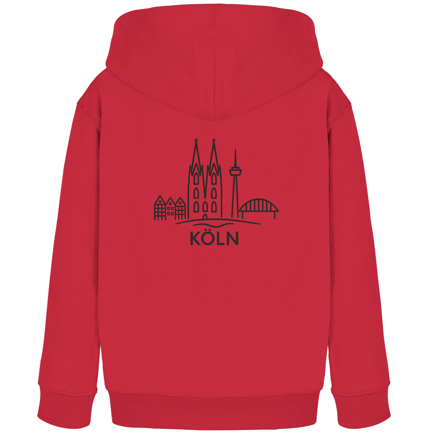 Köln Skyline (großer Druck auf dem Rücken) - Kids Organic Hoodie