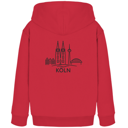 Köln Skyline (großer Druck auf dem Rücken) - Kids Organic Hoodie