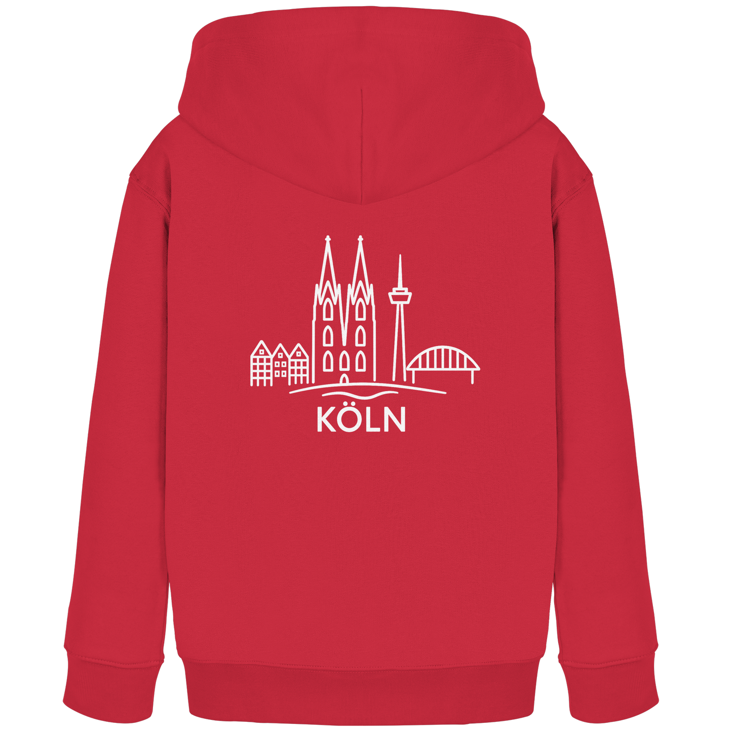 Köln Skyline (großer Druck auf dem Rücken) - Kids Organic Hoodie