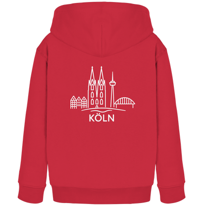 Köln Skyline (großer Druck auf dem Rücken) - Kids Organic Hoodie