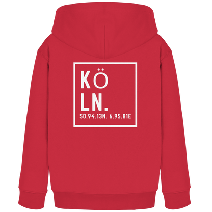 Köln Koordinaten (großer Druck auf dem Rücken) - Kids Organic Hoodie