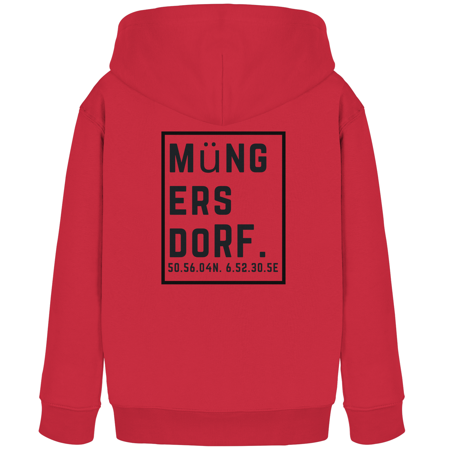 Müngersdorf Koordinaten (großer Druck auf dem Rücken) - Kids Organic Hoodie