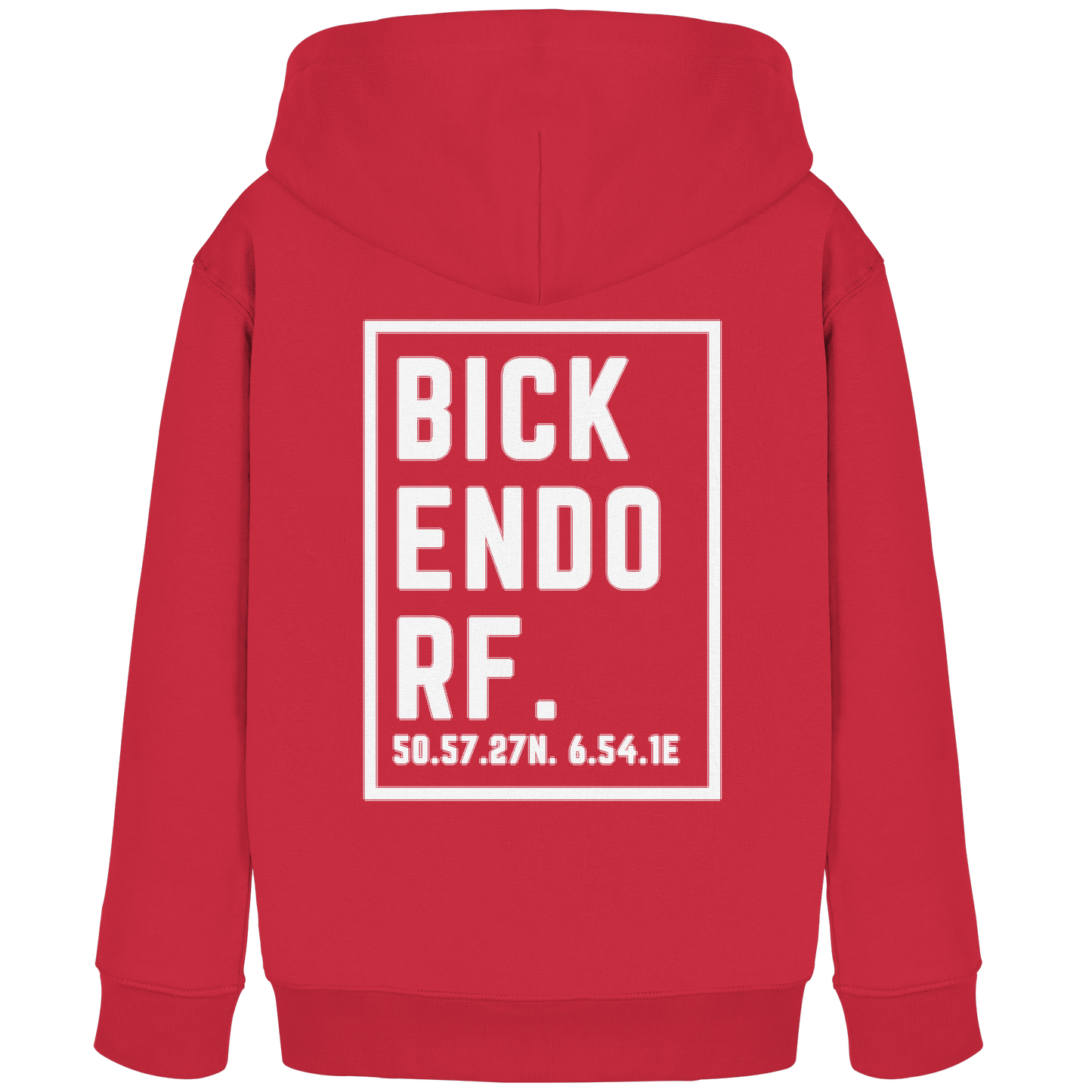 Bickendorf Koordinaten (großer Druck auf dem Rücken) - Kids Organic Hoodie