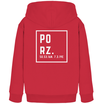 Porz Koordinaten (großer Druck Rücken) - Kids Organic Hoodie