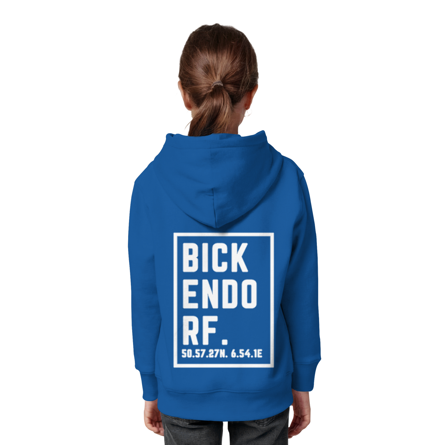 Bickendorf Koordinaten (großer Druck auf dem Rücken) - Kids Organic Hoodie