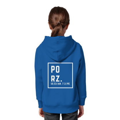 Porz Koordinaten (großer Druck Rücken) - Kids Organic Hoodie