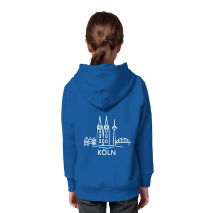 Köln Skyline (großer Druck auf dem Rücken) - Kids Organic Hoodie