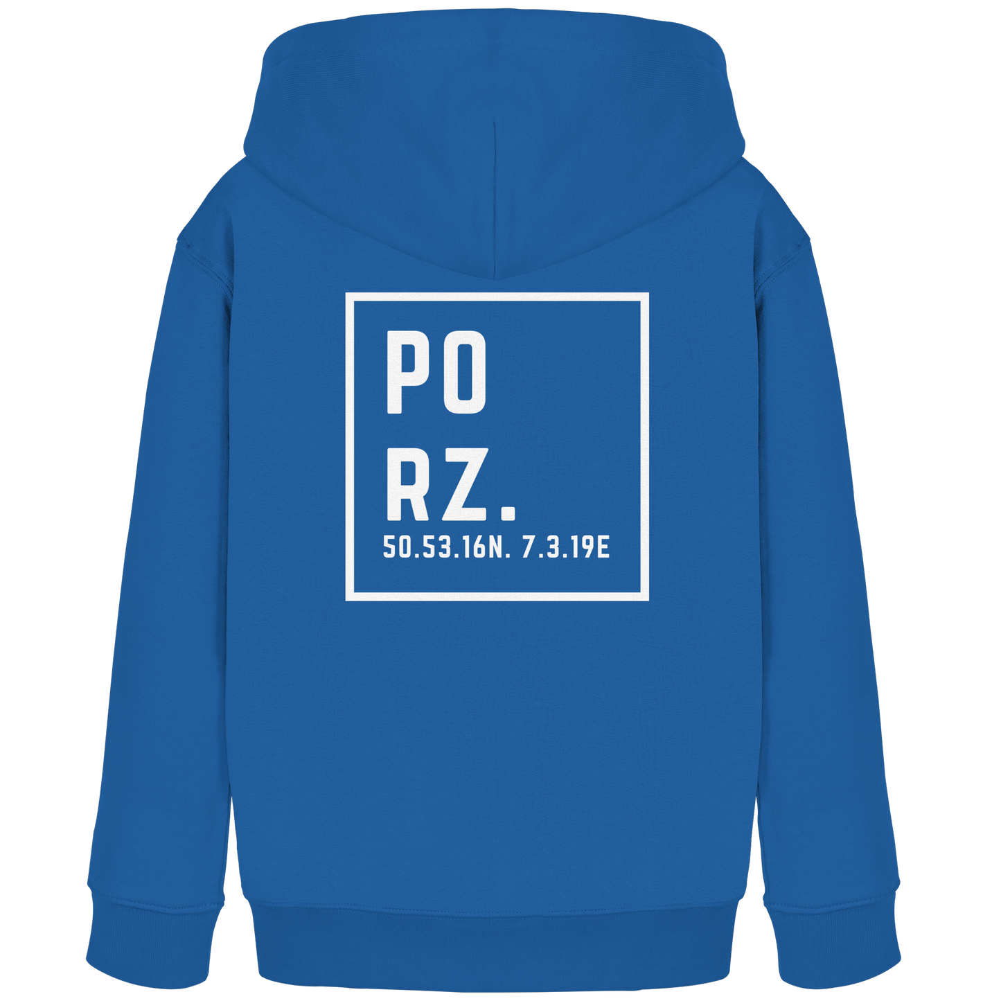 Porz Koordinaten (großer Druck Rücken) - Kids Organic Hoodie