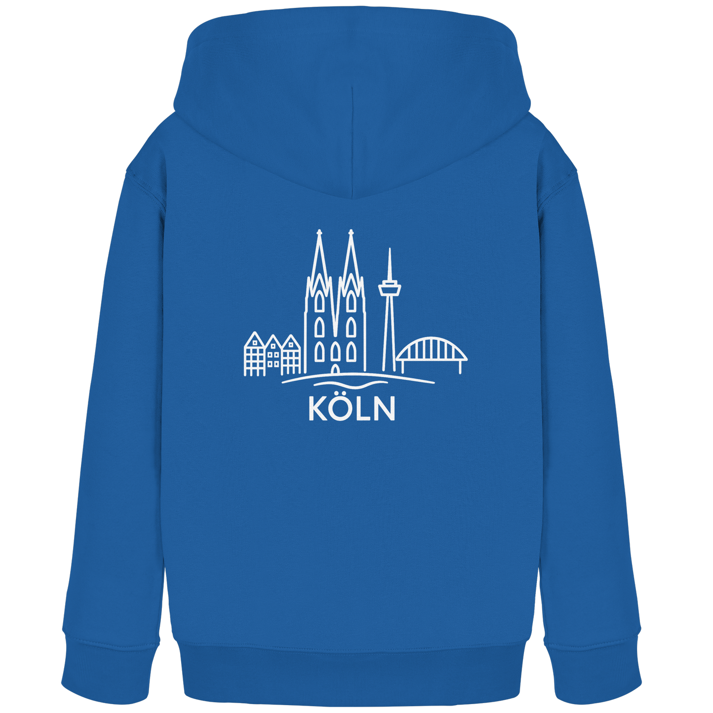 Köln Skyline (großer Druck auf dem Rücken) - Kids Organic Hoodie