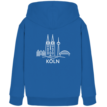 Köln Skyline (großer Druck auf dem Rücken) - Kids Organic Hoodie