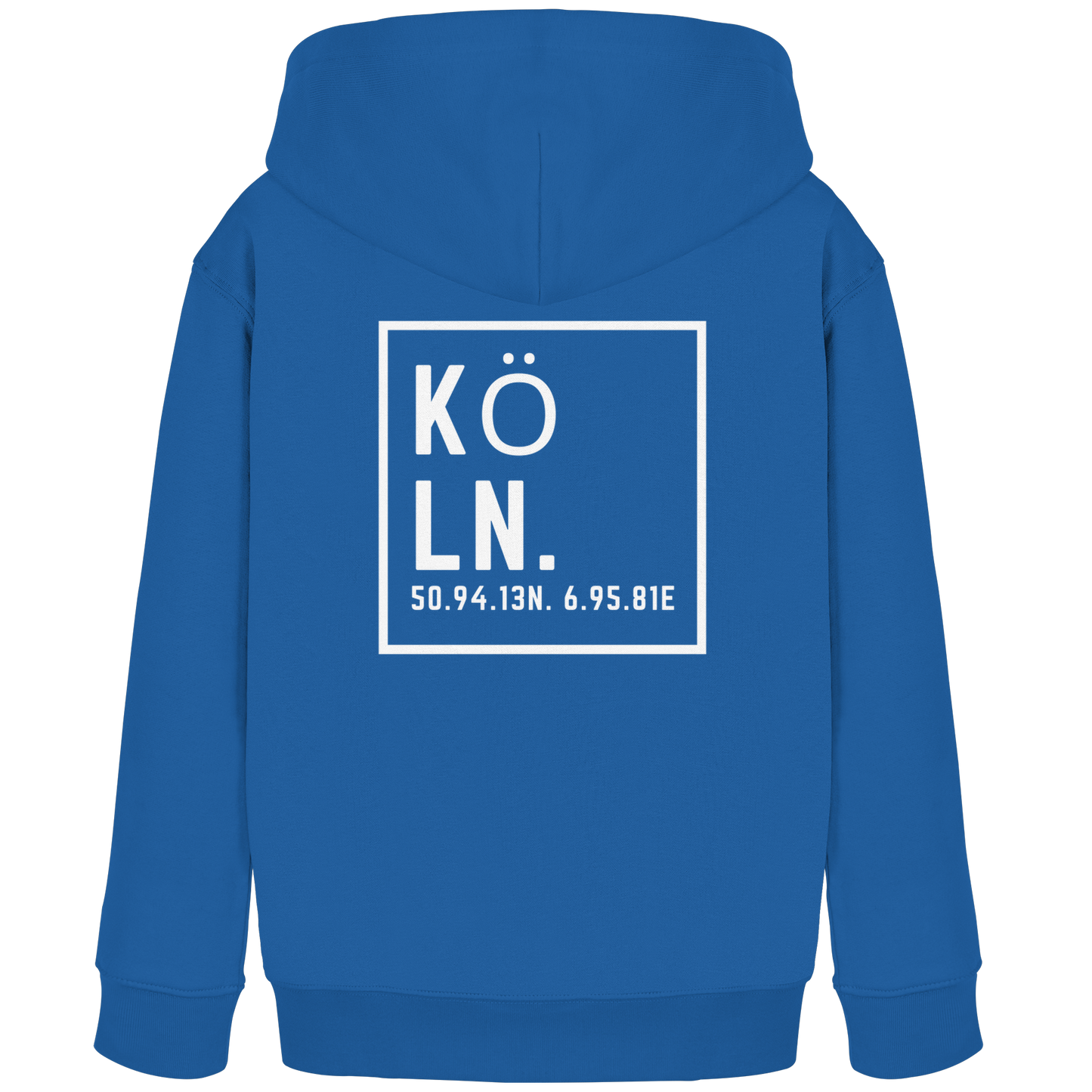 Köln Koordinaten (großer Druck auf dem Rücken) - Kids Organic Hoodie