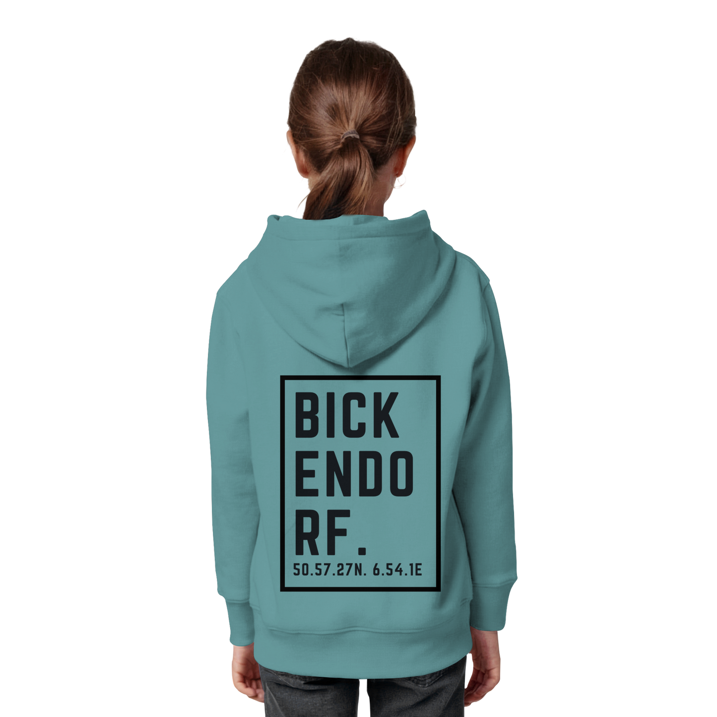 Bickendorf Koordinaten (großer Druck auf dem Rücken) - Kids Organic Hoodie