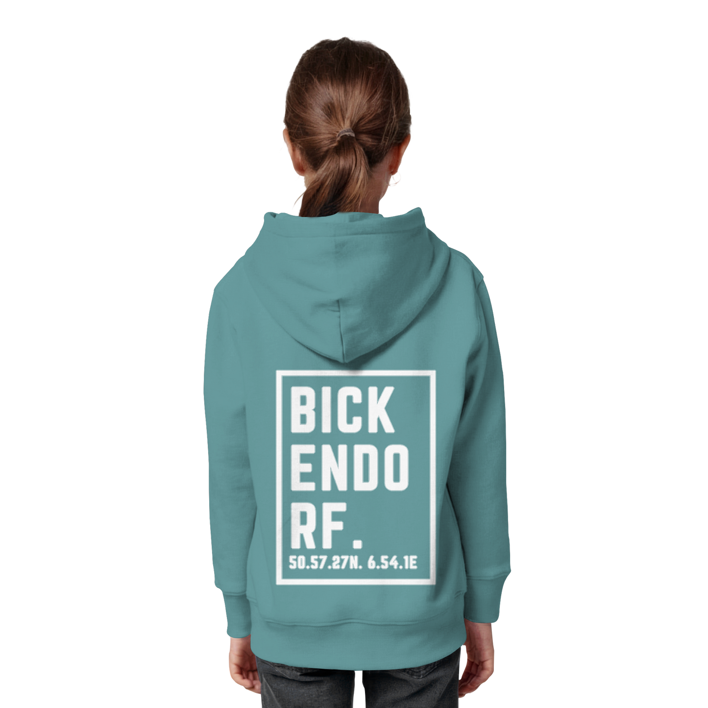 Bickendorf Koordinaten (großer Druck auf dem Rücken) - Kids Organic Hoodie