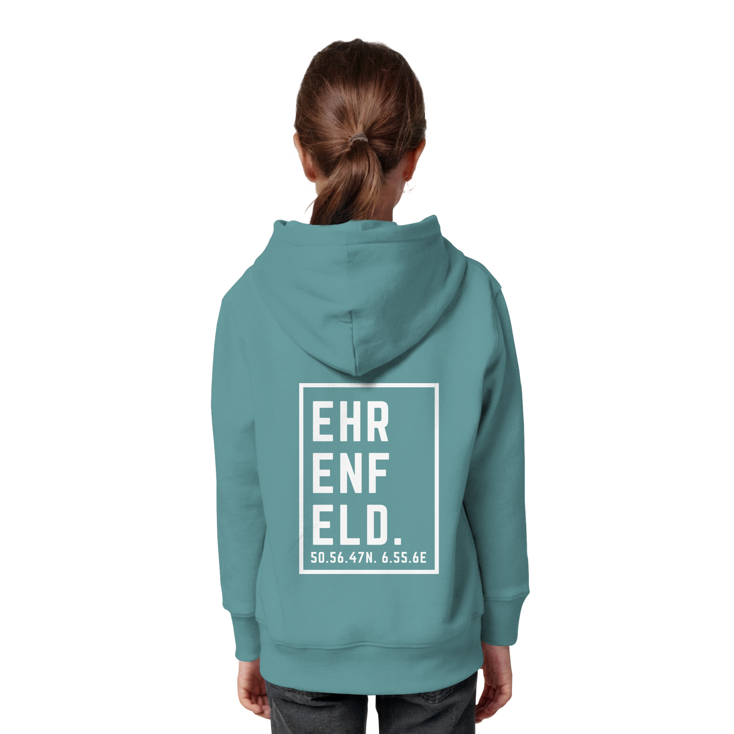 Ehrenfeld Koordinaten (großer Druck auf dem Rücken) - Kids Organic Hoodie