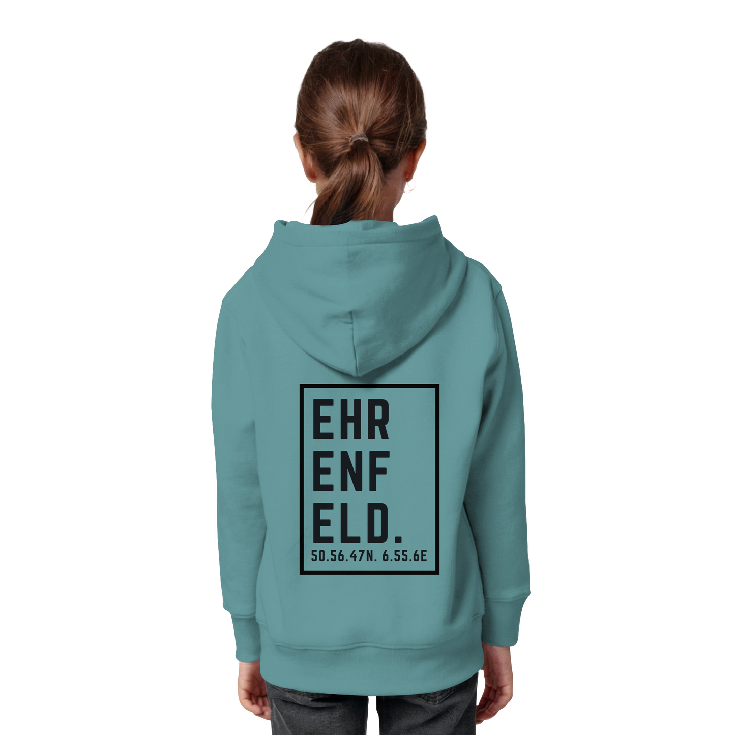 Ehrenfeld Koordinaten (großer Druck auf dem Rücken) - Kids Organic Hoodie