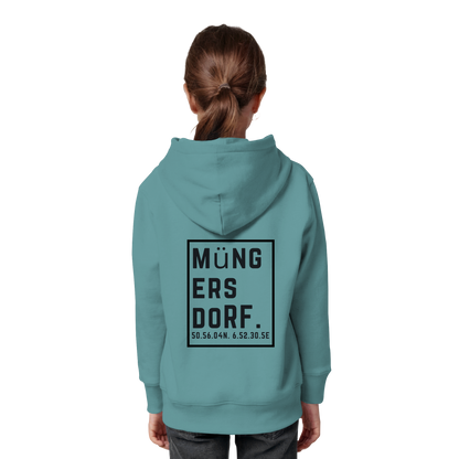 Müngersdorf Koordinaten (großer Druck auf dem Rücken) - Kids Organic Hoodie