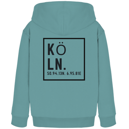 Köln Koordinaten (großer Druck auf dem Rücken) - Kids Organic Hoodie