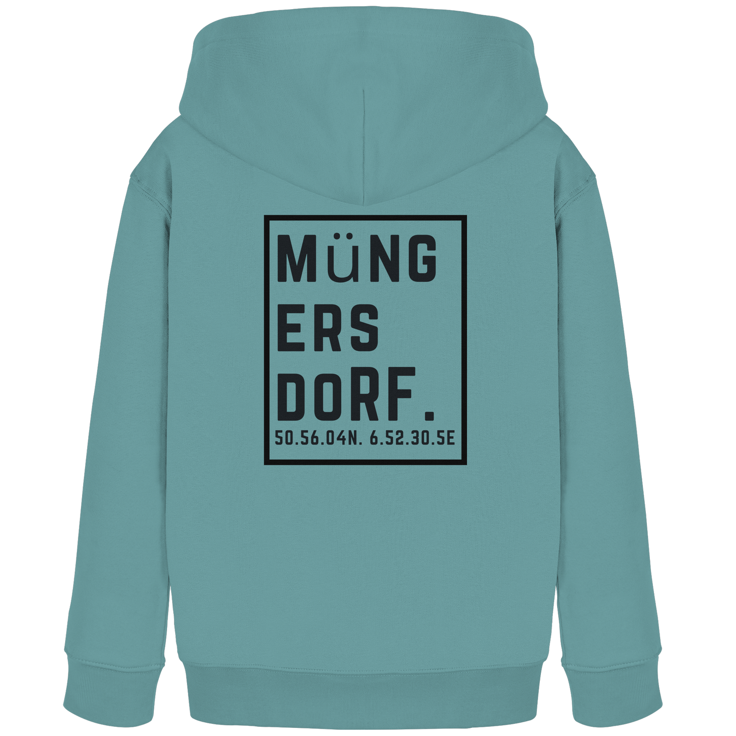 Müngersdorf Koordinaten (großer Druck auf dem Rücken) - Kids Organic Hoodie