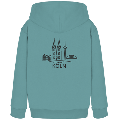 Köln Skyline (großer Druck auf dem Rücken) - Kids Organic Hoodie