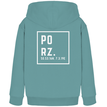 Porz Koordinaten (großer Druck Rücken) - Kids Organic Hoodie