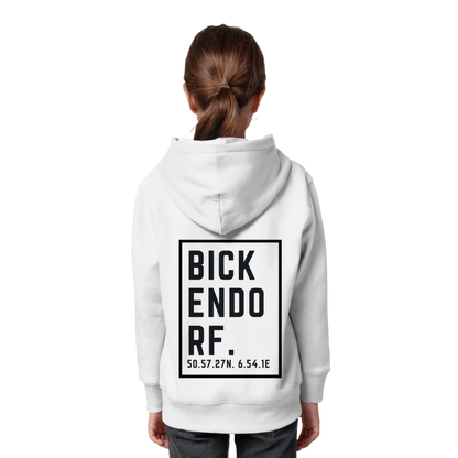 Bickendorf Koordinaten (großer Druck auf dem Rücken) - Kids Organic Hoodie