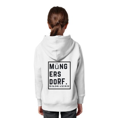 Müngersdorf Koordinaten (großer Druck auf dem Rücken) - Kids Organic Hoodie