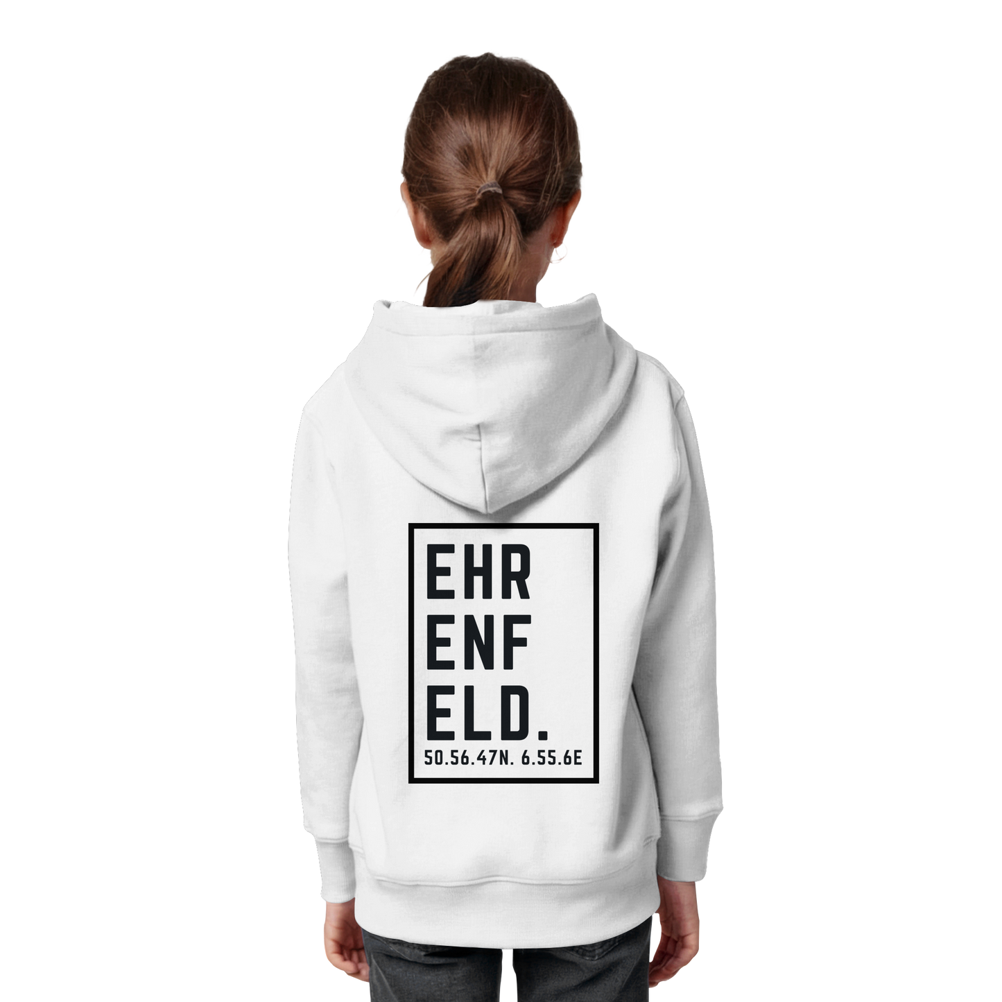 Ehrenfeld Koordinaten (großer Druck auf dem Rücken) - Kids Organic Hoodie